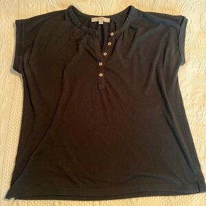 LOFT Cap Sleeve Button Down Shirt